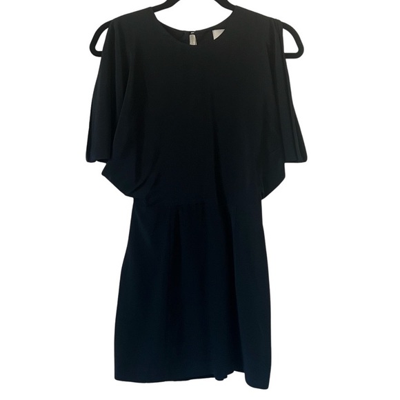Wren Silk Kimono Mini Dress in Black - Picture 1 of 8
